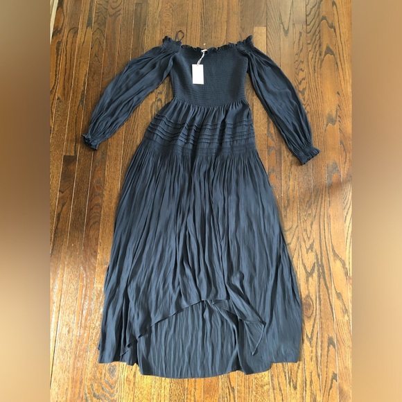 Ramy Brook Women's S Anita Off the Shoulder Dress in Dark Navy -BRAND NEW w/TAGS - Picture 3 of 11